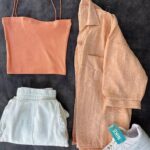 شلوار حصیری و تاپ برند